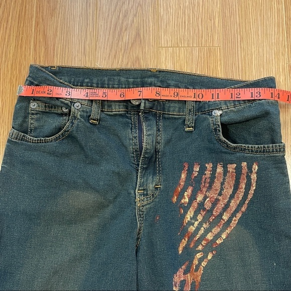 AMNS Jean's Original Amnesia Y2K Dirty Wash Mid Rise Flared Jean - Picture 14 of 16